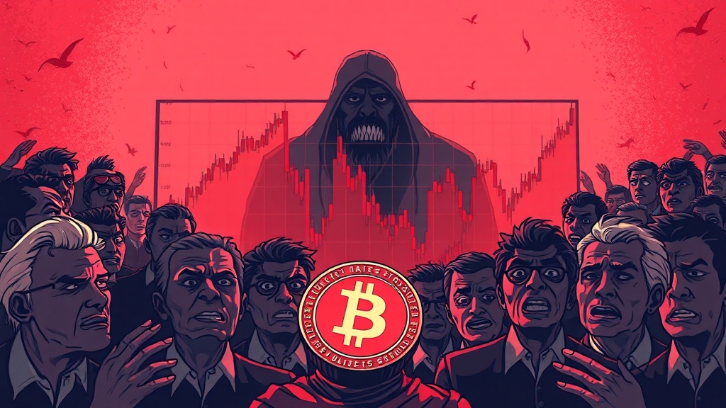 비트코인 가격 변동과 심리 (illustration 스타일)