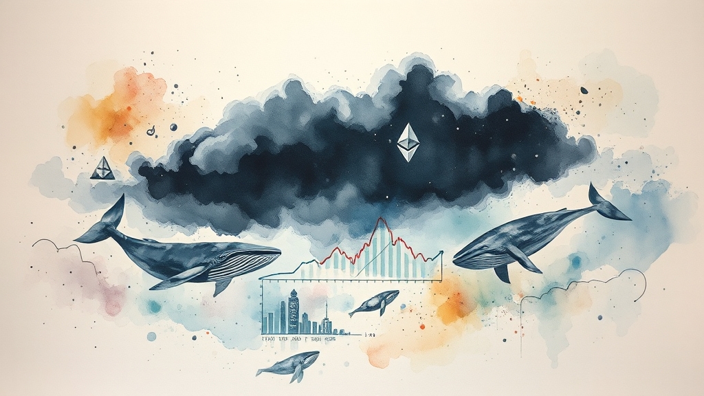 고래 투자자 매도세, 왜? (watercolor 스타일)
