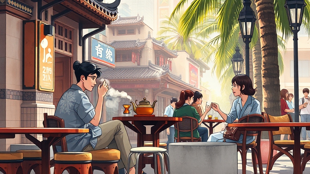 대만 문화: 음식과 라이프스타일 (illustration 스타일)