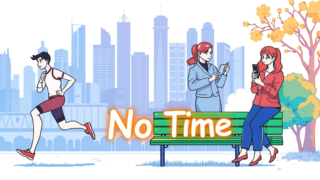 일상 속 'Waste No Time' 활용법 (illustration 스타일)