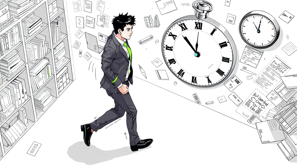 시간 관리 명언 (illustration 스타일)