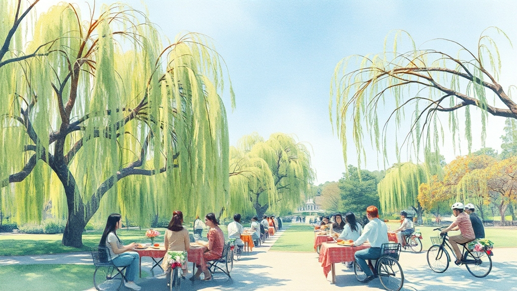 태화강의 매력: 힐링 공간 (watercolor 스타일)