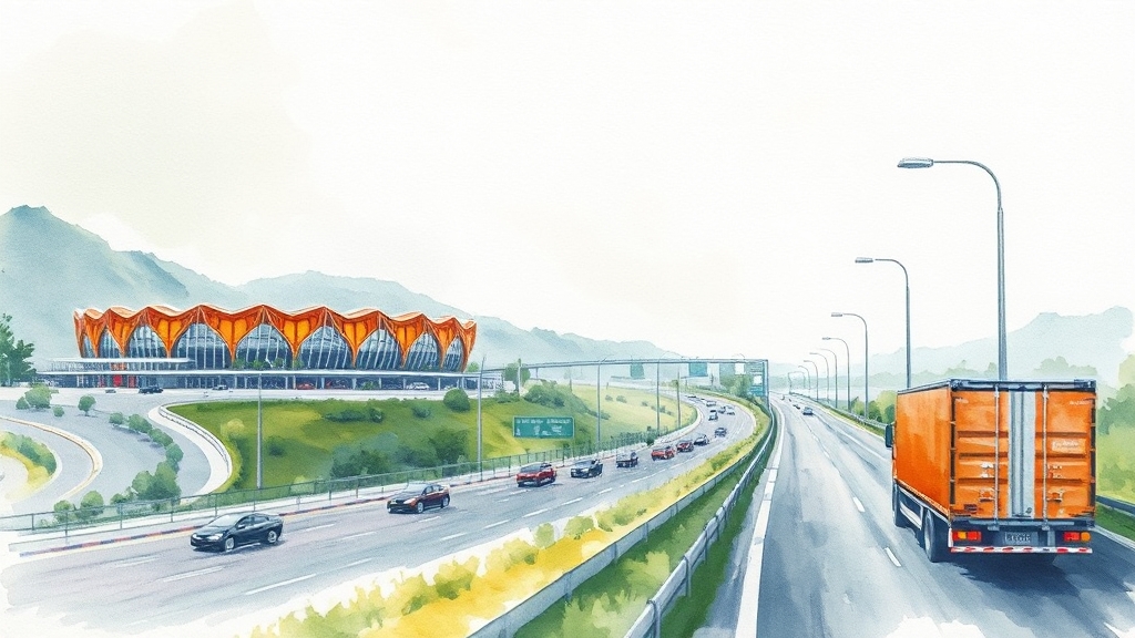 울산-대전 고속도로 개요 (watercolor 스타일)