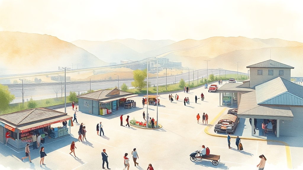 추천 휴게소 및 편의시설 (watercolor 스타일)